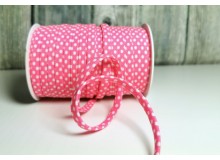 Spaghetti Band Kordel 7mm Polka Dots Pünkchten rosa